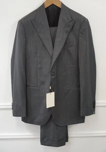 Tuta uomo Suitsupply tuta bavero pizzo grigio La Spalla Vitale Barberis anni 130 EU50 UK/US40 - Foto 1 di 12