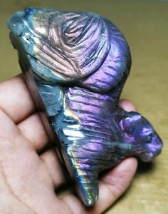 Polished Nice Rainbow Purple Flash Labradorite Spectrolite Reiki Mouse Stone - Picture 1 of 12