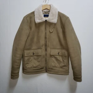 Club Room Jacket Mens MEDIUM Trucker Bomber Faux Suede Sherpa Lined Zip $250 - Picture 1 of 9