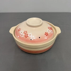 Casserole Matsudo Japanese Cookware Earthen Ceramic Pot W/ Handles 9.5x5.25” - Picture 1 of 9