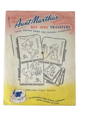3642 Tía Martha's Caliente Hierro Transferencia Patrón Nuevos Motivos Cachorro Días de la Semana Foto 1 de 2