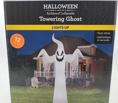 Towering Ghost 12' Tall Lighted Way to Celebrate Halloween Airblown Inflatable - Image 1 of 4