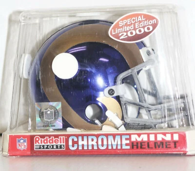 Minicasco cromado St Louis Rams Riddell 2000 edición limitada púrpura y dorado Foto 1 de 4