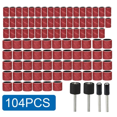 104PCS Sanding Drum Nail Sander Drill Bit Kit For Dremel Rotary Tool Accessories - Image 1 of 4
