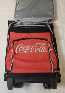 Coca-Cola Rolling Backpack Cooler Luggage Carry-Case Pull-Up Handle NOS - Picture 1 of 12