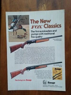 Foto escopeta modelo Savage FA-1 FP-1 1980 foto pato mallardo anuncio impreso vintage  Foto 1 de 4