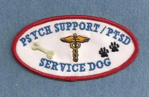 PSYCH SUPPORT/PTSD SERVICE DOG - service dog vest patch - Picture 1 of 1