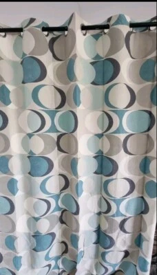 Fusion Sander Teal Cotton  Eyelet Curtains 168x229cms rrp£65 - Image 1 of 4