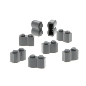 8x Lego Building Brick Modified 1x2x1 New-Dark Gray Palisade Wood 4211095 30136 - Picture 1 of 1