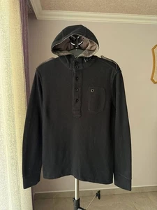 MA.STRUM 100 % BAUMWOLLE 1/4 KNOPFLEISTE KAPUZENPULLOVER SWEATSHIRT HERREN GRÖSSE M-L - Bild 1 von 14