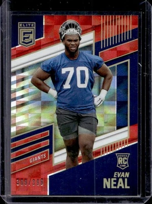 2022 Donruss Elite Evan Neal RC Red Rookie #309/399 Giants - Image 1 of 2
