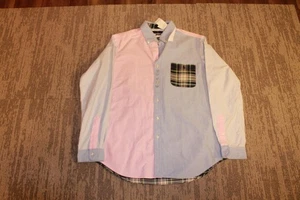 Camisa Ralph Lauren Para Hombres XL Rosa Azul Retazos Cuadros Espalda Abotonada Oxford - Imagen 1 de 9