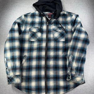 Y2K Tony Hawk Blue Plaid Zip Yup Hoodie Sweatshirt Size Large - Picture 1 of 6