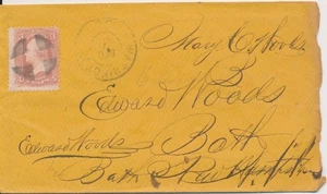 #65 3c George Washington on cover Fancy cancel to Bath New Hampshire Ed Wood - Picture 1 of 3