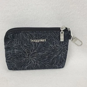 Baggallini On the Go Daily RFID Zip Pouch Midnight Blossom Print - Picture 1 of 21