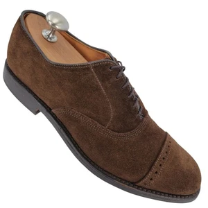 Vintage Allen Edmonds Herren 8A Braun Wildleder Leder Elegant Schuhe Captoe Oxford-Schuhe USA - Bild 1 von 11