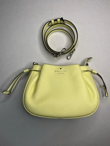 Kate Spade Dumpling Crossbody Bag Purse Yellow Pebbled Leather KE477 EUC - Bild 1 von 18