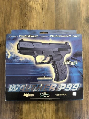 Gunstation guncon 1 2 pistolet noir playstation 2 PS2 PS1 walther P99 En Boite - Photo 1/4