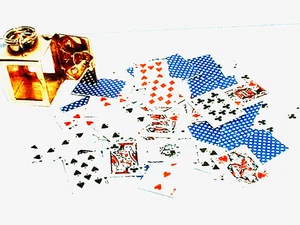 DE COLECCIÓN ORO AMARILLO 14k 3D baraja de cartas en estuche colgante con dije de póker - Imagen 1 de 9