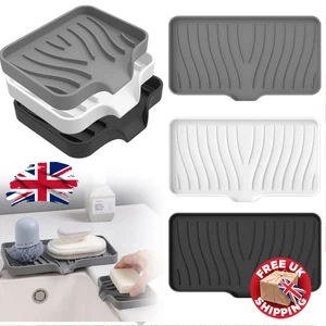 Portasapone Autodrenante Silicone Cucina Lavello Organizzatore Vassoio UK - Foto 1 di 20
