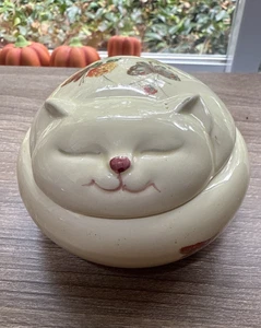Caja baratija cubierta gato porcelana DEW Takahashi San Francisco mariposas de colección - Imagen 1 de 13