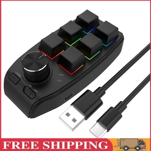 RGB 6 Keys + 1 Knob Macro Mechanical Keyboard for PS Drawing (Black Wireless) - Bild 1 von 8