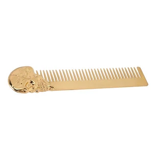 Portable Zinc Alloy Pocket Beard Comb Prevent Static Stylish Skull Pattern Hair - Picture 1 of 22
