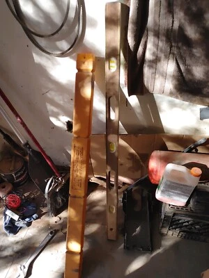 4FT JOHNSON LEVEL & TOOL Wood & Brass Vintage Level with Hard Case - Image 1 of 3