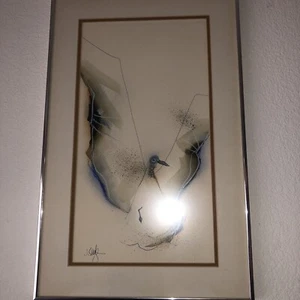 Jerry Seagle Texas Artist Modernist WATERCOLOR Board UT Austin Alum BIRDS - Picture 1 of 4