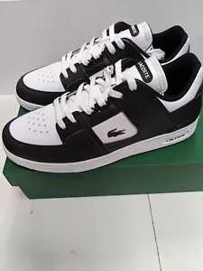 Lacoste Court Cage 224 1 SMA Mens Size 11.5 Black Leather Sneakers Shoes - Picture 1 of 10