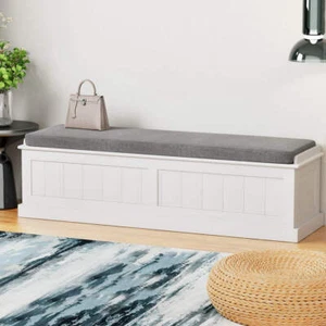Artiss Storage Ottoman Blanket Box 140cm Fluted Grey - Picture 1 of 7