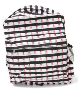 Clover Black and White Striped Skull Backpack - Picture 1 of 1