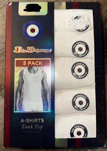 Ben Sherman ~ Men's 5-Pack Tanks Tops Undershirts 100% Cotton White ~ M - Picture 1 of 3