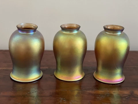 Aurene Art Glass Iridescent Shade Chandelier Sconce  Lamp Mission Arts Crafts 3 Cover