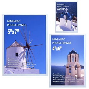 Magnetic Photo Frames Fridge 5x7 4x6 2.5x3.5 inches Magnet Pictures Clear Pocket - Picture 1 of 28