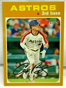 Alex Bregman 2020 Topps Heritage Throwback Oversized 5x7 #453 - GOLD #'d 9/10