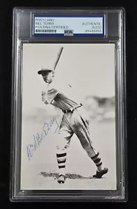 BILL TERRY Signed Real Photo Postcard-HALL OF FAME-NEW YORK GIANTS-PSA - Picture 1 of 4