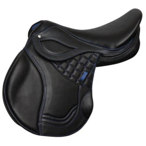 Genuine Soft Leather English Jumping Saddle Premium Horse 17.5”Black Saddle - Picture 1 of 6