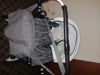Grey and off white twin buggy from birth, hardly used and in perfect condition  - Image 1 of 4