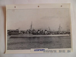 CARTE FICHE NAVIRES DE GUERRE LEOPARD 1924 CONTRE TORPILLEUR - Picture 1 of 1