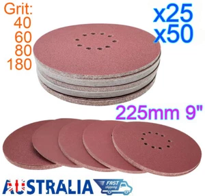 225mm 9" Inch Sanding Discs Hook Loop Disc Drywall Sander Sandpaper Pad 25/50pcs - Picture 1 of 6