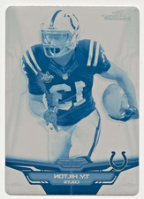 2014 Topps Finest #33 T.Y.Hilton CYAN Printing Plate 1/1 COLTS
