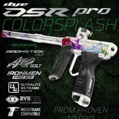 Marcador de paintball Dye DSR PRO - PGA PULIDO COLOR SPLASH **ENVÍO GRATUITO** Foto 1 de 4