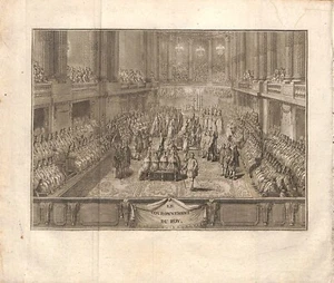 REIMS (51) LE SACRE DU ROI LOUIS XVI / LE COURONNEMENT DU ROI / GRAVURE 1775 - Picture 1 of 5