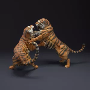 More details for breyer model horse companion animal battling tigers 1/9 scale white resin -