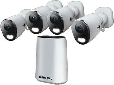 Night Owl 8-Ch, 4-Camera Indoor/Outdoor Plug-In Wi-Fi IP 4K 64GB Security System - Image 1 of 4
