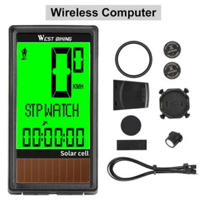 Mountain Bike Waterproof Wireless Computer Bicycle LCD Speedometer Odometer - Picture 1 of 14
