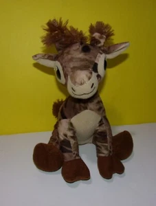 Seated 11" Giraffe Blue Eyes Brown Camo Camouflaged Safari Stuffed Animal - Bild 1 von 3