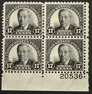 US 17 Cents #697 plate block Of 4 WILSON 1931 Black MNH OG - Picture 1 of 1