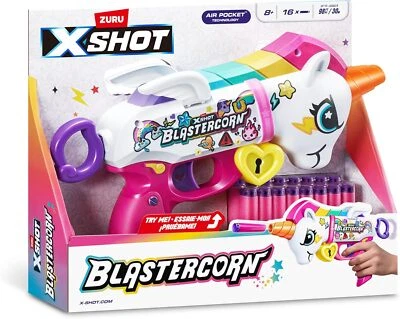 Pistola de dardos de espuma unicornio Blastercorn ZURU XSHOT con 16 dardos **NUEVA**